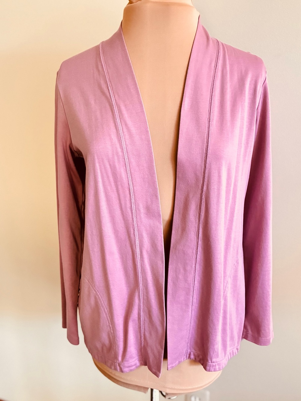L.L. Bean Cardigan M Supima Cotton Lavender Pockets